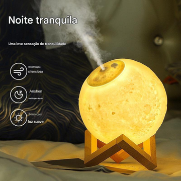 MoonBreeze – Umidificador de Lua Com Luz Suave