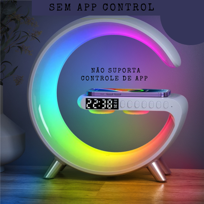 LuzConnect Abajur despertador com caixa de som & carregador por indução (Grande)