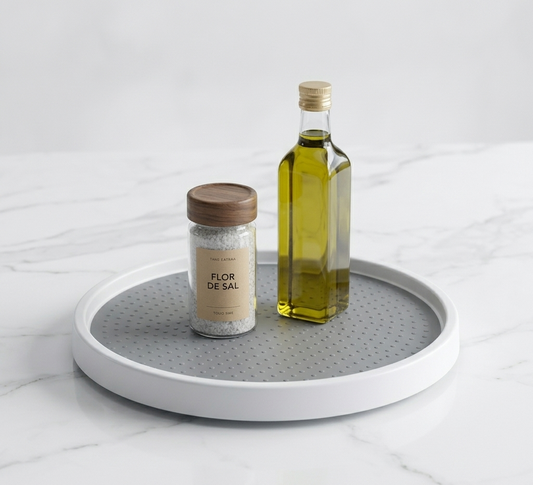 OrbiSpace™ – Organize sua cozinha em segundos com rotação 360° A solução prática para acabar com a bagunça em armários e bancadas